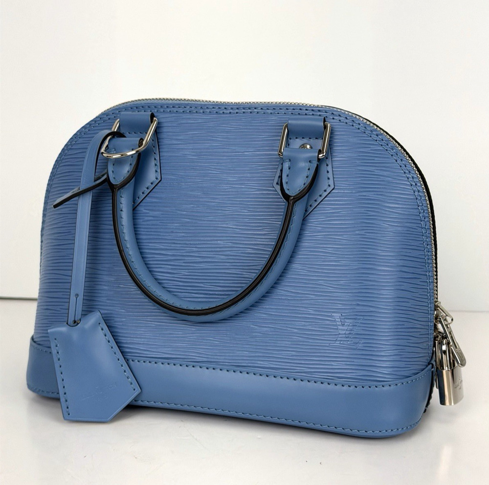 Louis Vuitton Alma BB Handbag in Blue Epi Leather Silver-Tone Hardware 2020 F3